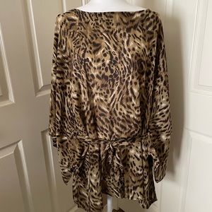 Slinky Brand Leopard Print Poncho Top
